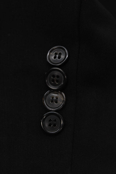 Boss Hugo Boss Mens Wool Pocketed Notched Collar Two Button Blazer Black Size 42