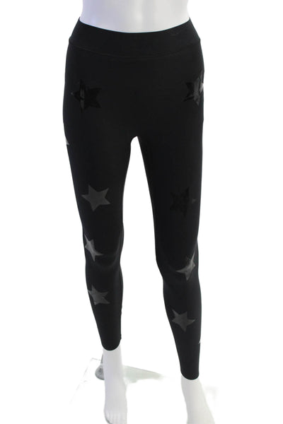 Ultracor Women's Elastic Waist Fitted Star Print Workout Legging Black Size XS