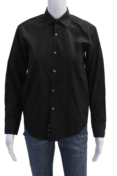 Michael Kors Boys Long Sleeves Collared Cotton Button Up Shirt Black Size 14