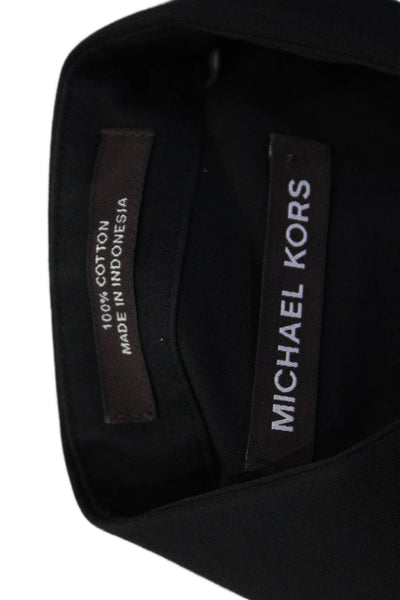 Michael Kors Boys Long Sleeves Collared Cotton Button Up Shirt Black Size 14