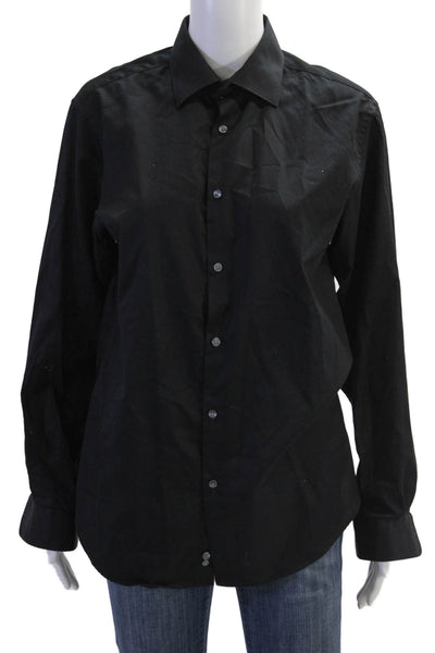 Michael Kors Boys Collared Long Sleeves Button Up Shirt Black Size 20