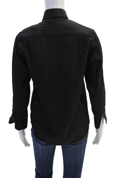 Luchiano Visconti Boys Collared Long Sleeves Button Up Dress Shirt Black Size 12