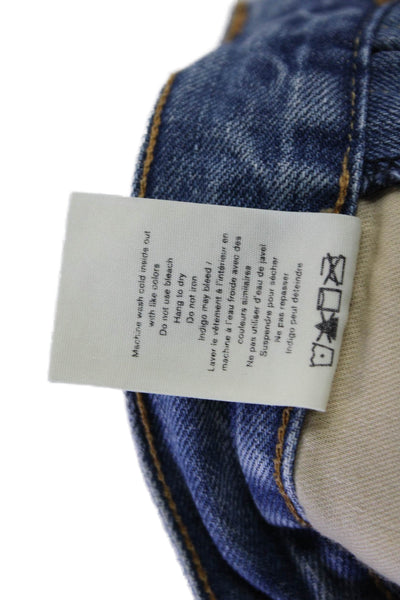 Rag & Bone Womens High Rise Distressed Zipper Trim Denim Shorts Blue Size 27
