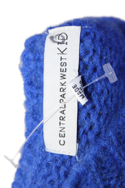 Central Park West Womens Long Sleeves Cable Knit Sweater Blue Size Medium