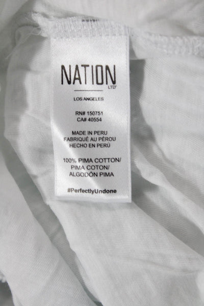 Nation LTD Womens Flutter Sleeve Crew Neck Tank Top Blouse White Size M