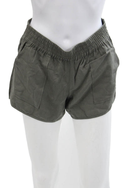 Joie Womens Stretch Pull-On High-Waisted Casual Shorts Green Size XS