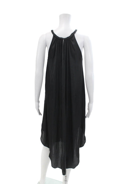 Calypso Saint Barth Womens Braided Strap Sleeveless Trapeze Dress Black Size M