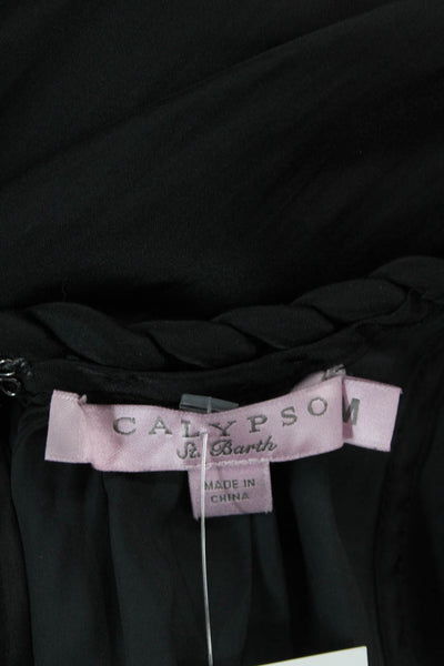 Calypso Saint Barth Womens Braided Strap Sleeveless Trapeze Dress Black Size M
