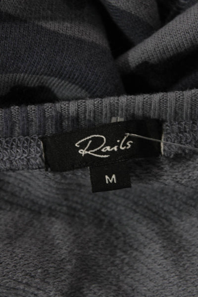 Rails Womens Crew Neck Camouflage Print Long Sleeve Sweatshirt Blue Size M