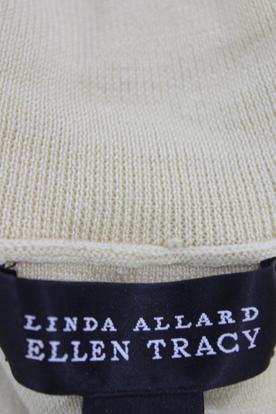 Linda Allard Ellen Tracy Womens Wool Sleeveless Turtleneck Top Yellow Size M