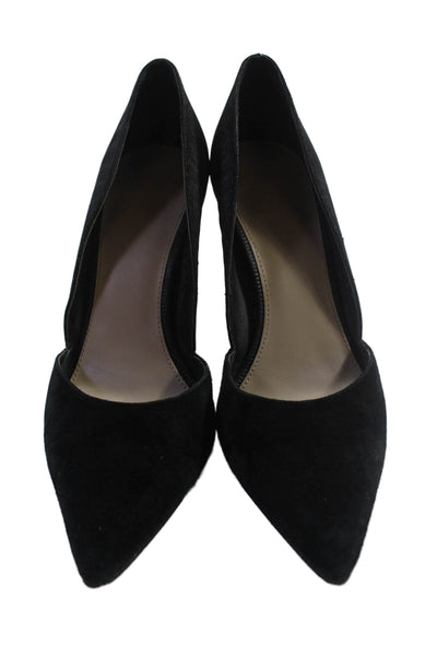 Vince Camuto Womens Suede Pointed Toe Solid Pumps Black Size 7