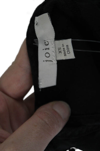 Joie Womens Linen Cap Sleeve Waist Tie Detail Mini Dress Solid Black Size XS