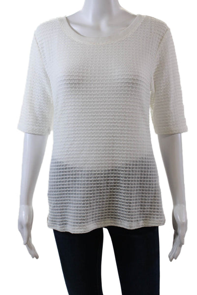 Pilcro and the Letterpress Anthropologie Womens Knit T-Shirt Top White Size L