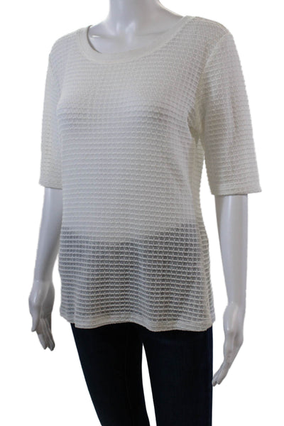 Pilcro and the Letterpress Anthropologie Womens Knit T-Shirt Top White Size L