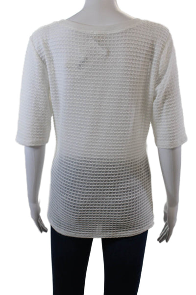 Pilcro and the Letterpress Anthropologie Womens Knit T-Shirt Top White Size L