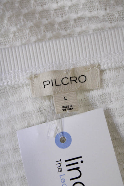 Pilcro and the Letterpress Anthropologie Womens Knit T-Shirt Top White Size L