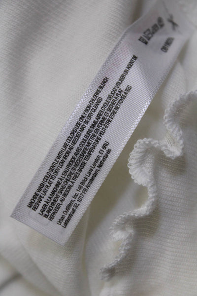 Intimately Free People Womens Lettuce Hem Pullover Long Sleeve Top White Size M