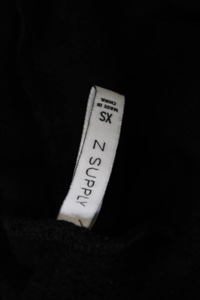 Z Supply Womens Cotton Long Sleeve Turtleneck Pullover Knit Sweater Black Size X