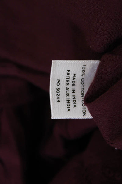 Misa Womens Cotton Lace Trim Elastic Waist Pull On Mini Skirt Burgundy Size XS