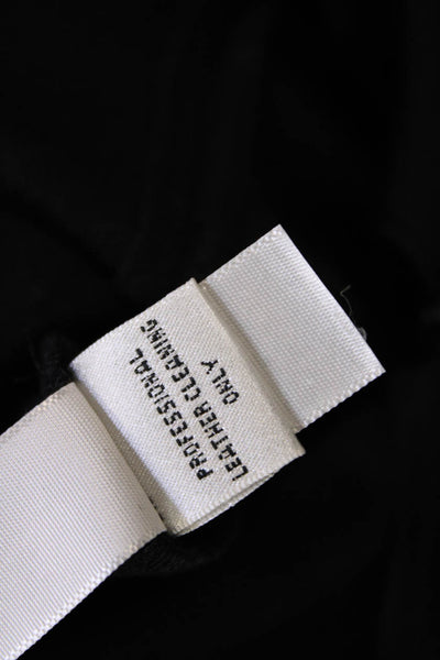 St. John Womens Leather Panel Mid-Rise Skinny Pants Trousers Black Size 4