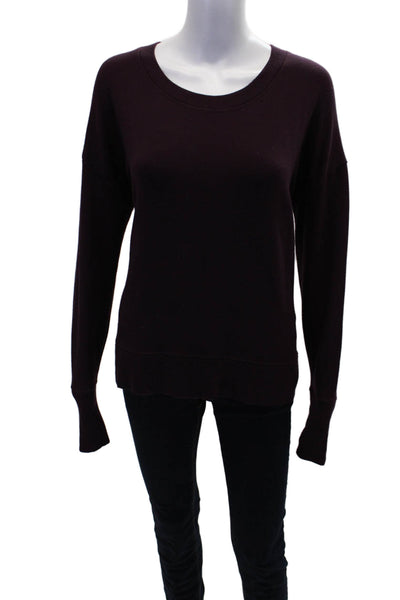 Athleta Womens Long Sleeve Scoop Neck Oversized Sweatshirt Purple Size PM