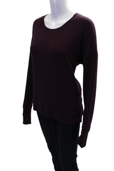 Athleta Womens Long Sleeve Scoop Neck Oversized Sweatshirt Purple Size PM