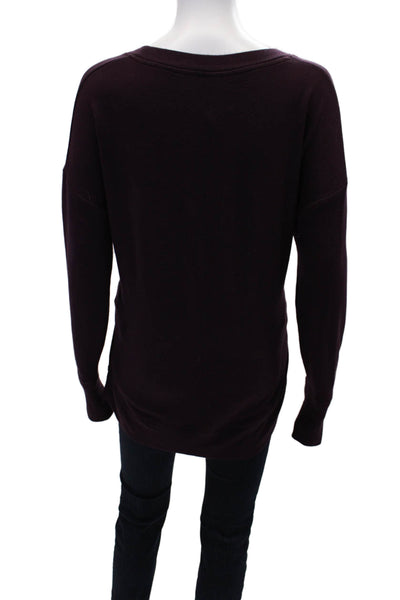 Athleta Womens Long Sleeve Scoop Neck Oversized Sweatshirt Purple Size PM