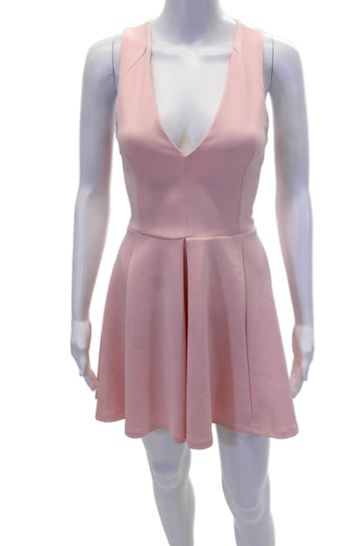 Lovers + Friends Womens V Neck Sleeveless A Line Dress Pink Size S