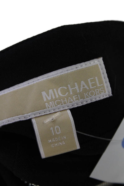 Michael Michael Kors Women's Hook Closure Slit Hem Mini Skirt Black Size 10