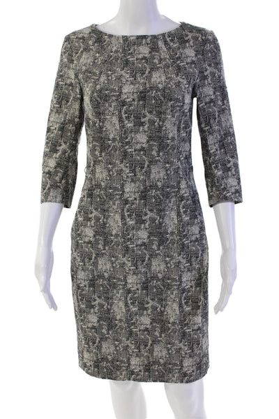 MM. La Fleur Women's Round Neck Short Sleeves Fitted Midi Dress Black Size 2
