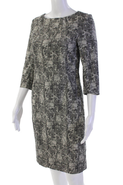 MM. La Fleur Women's Round Neck Short Sleeves Fitted Midi Dress Black Size 2