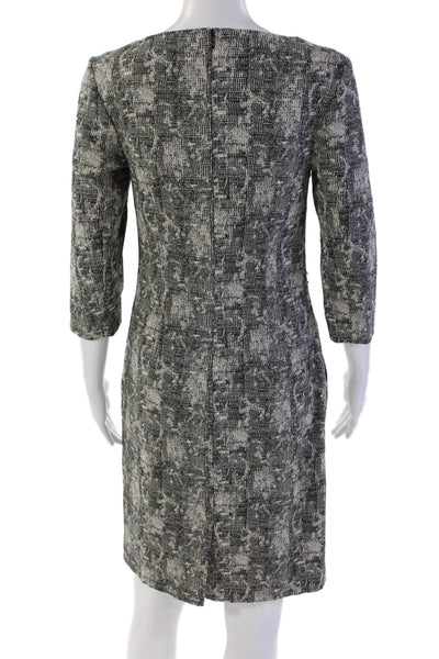 MM. La Fleur Women's Round Neck Short Sleeves Fitted Midi Dress Black Size 2