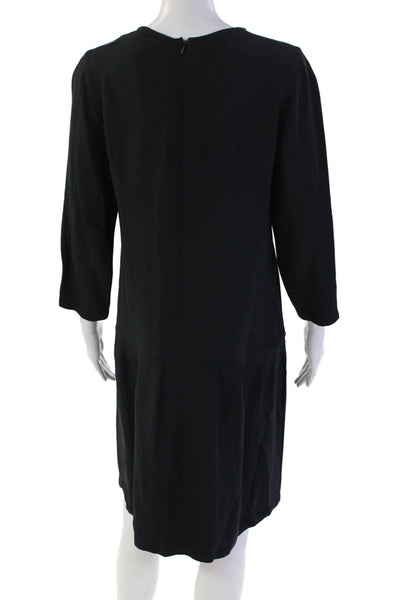 'S Max Mara Women's Short Sleeves Pleated Drop Waist Mini Dress Blue Size 6