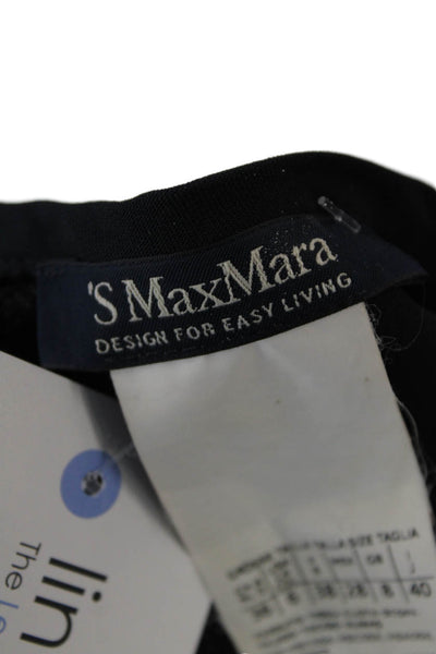 'S Max Mara Women's Short Sleeves Pleated Drop Waist Mini Dress Blue Size 6