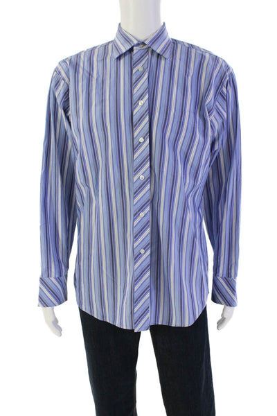 Ted Baker London Men's LongSleeves Collared Button Down Striped Shirt Size 16