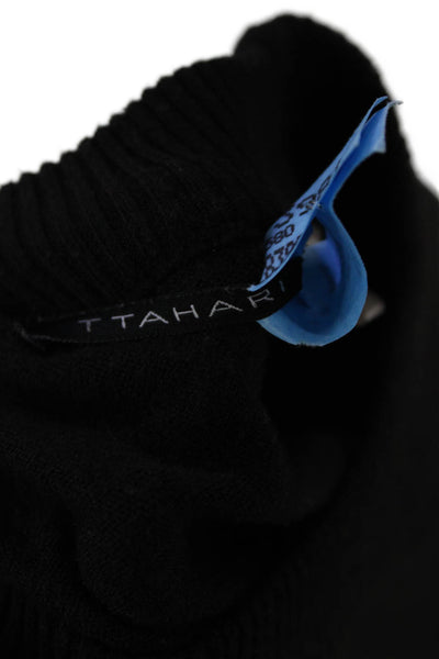 T Tahari Womens Long Sleeve Crew Neck Sweatshirt Black Size Extra Small