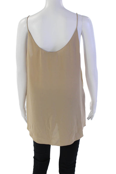 Theory Womens Silk Spaghetti Strap V Neck Kashya Classic Tank Top Beige Size Lar