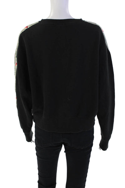 Puma Womens Cotton Long Sleeve Cropped Crew Neck Sweatshirt Black Size L