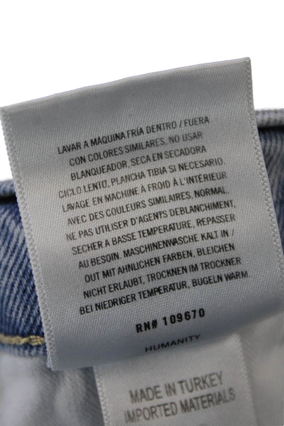 Citizens of Humanity Womens Cotton Frayed Zippered Denim Skirt Blue Size 29