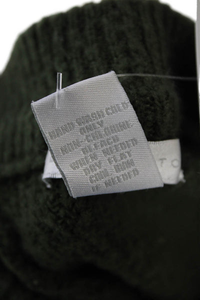 Design History Womens Knit Round Neck Pullover Sweater Top Green Size S