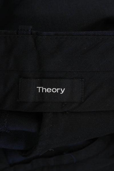 Theory Mens Wool Five Pocket Mid-Rise Slim Fit Pants Trousers Navy Size 33