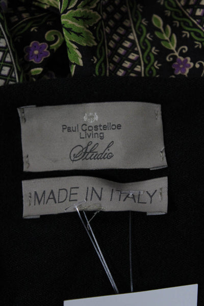 Paul Costelloe Womens Short Sleeves V Neck Pullover Sweater Black Size Medium