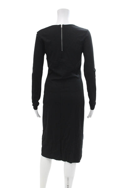 Dagmar Womens Long Sleeves Mid Calf Body Con Dress Black Grey Size EUR 36
