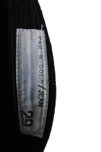 Rag & Bone Womens Textured Skinny Leg Tie Front Jeans Black Size EUR 29