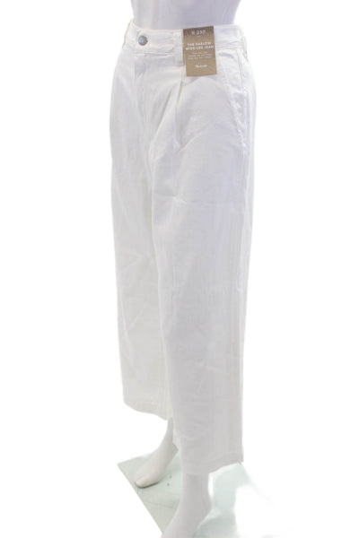 Madewell Womens Pleated Front The Harlow Wide Leg Jeans White Size 29 Petite