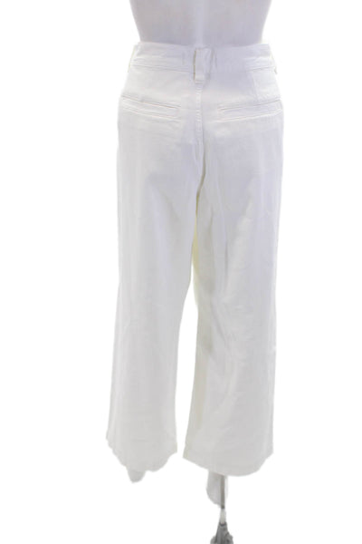 Madewell Womens Pleated Front The Harlow Wide Leg Jeans White Size 29 Petite