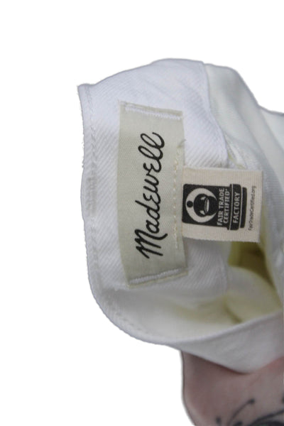Madewell Womens Pleated Front The Harlow Wide Leg Jeans White Size 29 Petite