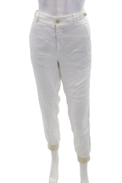 Vince Women's Button Closure Pocket Tapered Leg Jogger Pants Cream Size 8