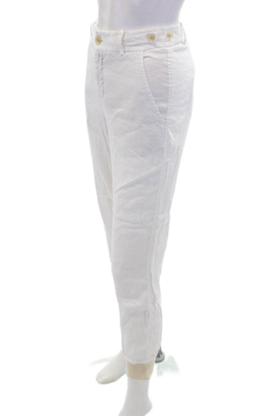 Vince Women's Button Closure Pocket Tapered Leg Jogger Pants Cream Size 8