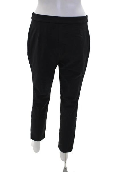 Theory Women's Pull-On Elastic Waist Straight Leg Dress Pants Black Size 4